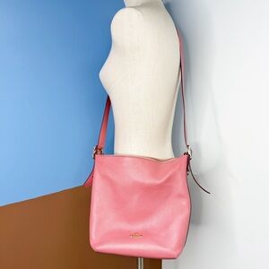 Coach Val Leather Duffle Bag‎ Pink Pebbled crossbody (C2818)